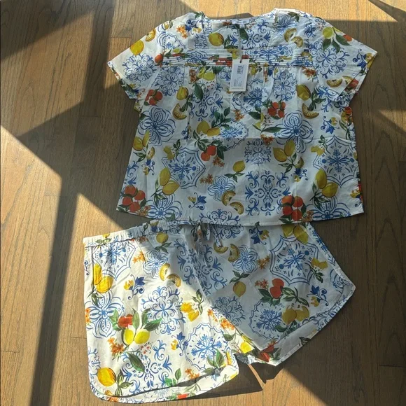 Johnny Was Citrus Sleep Short Set (100% Cotton!!)